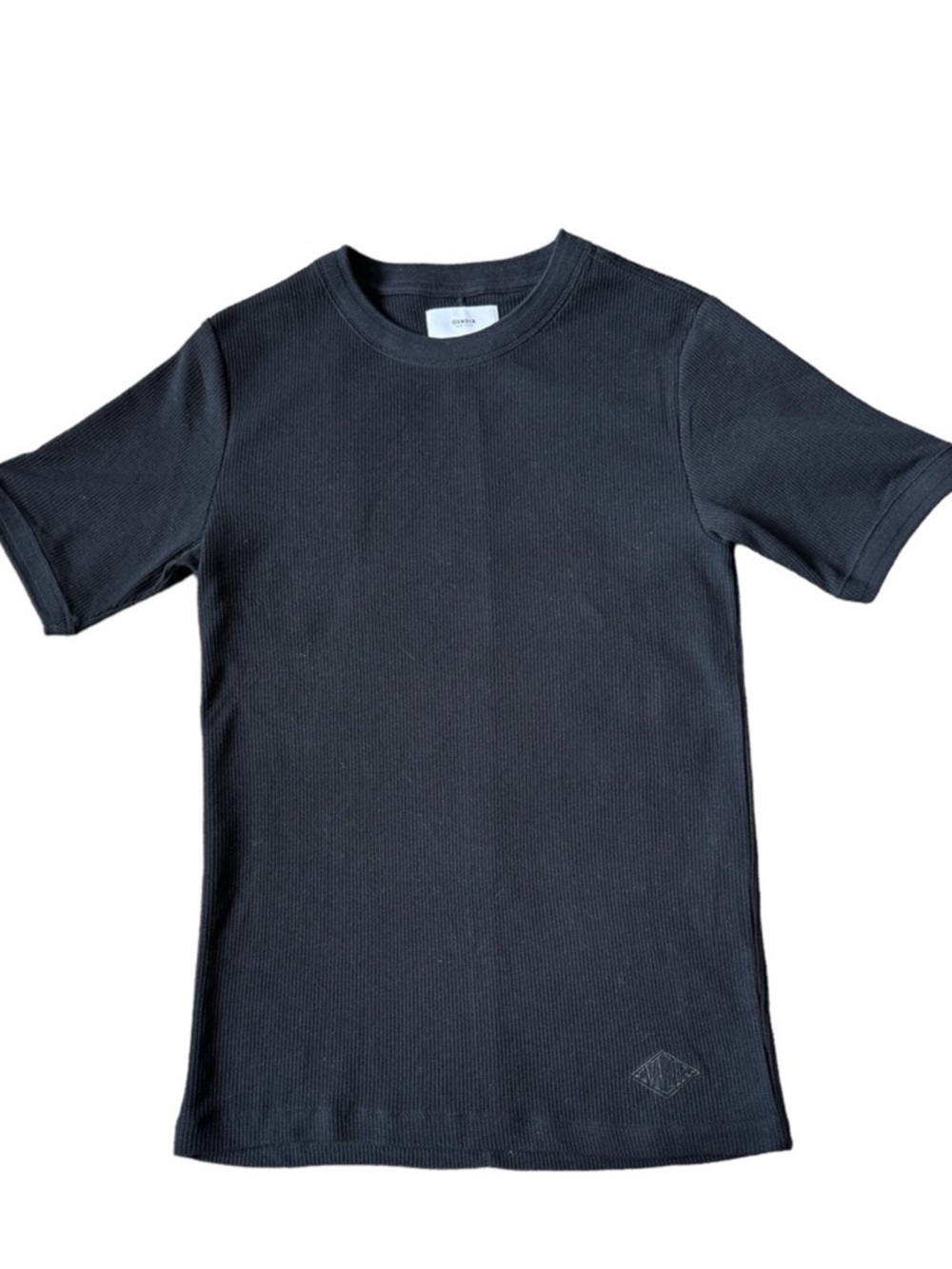 OVADIA & SONS Dawn Waffle Textured Crewneck Short Sleeve Shirt Black Size SM NWT